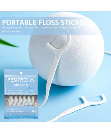 100 Pcs 2-in-1 Portable Dental Floss Picks - Disposable Interdental Sticks for Effective Tooth Cleaning - Ideal for Travel, Home, Office & Restaurants - Original Flavor - Buy Online on GoSupps.com