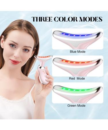 Neck Face Massager - Face Sculpting Tool with 3 Colour Modes & Vibration (Sakura Pink) - International Shipping Available - Buy Online on GoSupps.com