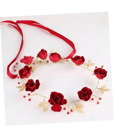 minkissy Red Headband Bridal Head Headgear Miss Nationality Accessories Red - Buy Online on GoSupps.com