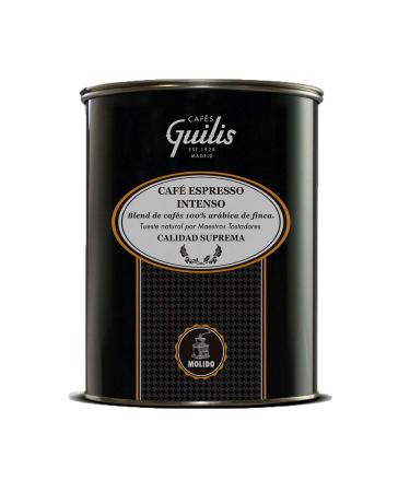 CAFES GUILIS FROM 1928 LOVERS OF COFFEE 100% Arabica Ground Coffee - Supreme Quality Intense Espresso Blend - 1kg Box