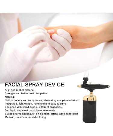 Oxygen Facial Airbrush Portable Makeup Skin Care Toner Nano Mist Sprayer Device for Beauty Art Painting (Black Set) - Buy Online on GoSupps.com