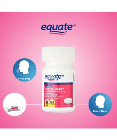 Buy SCHMIDT EMPIRE Equate Dye-Free Allergy Relief 25 mg - 100ct Tablets (Pack of 2) | Fast International Shipping - Buy Online on GoSupps.com
