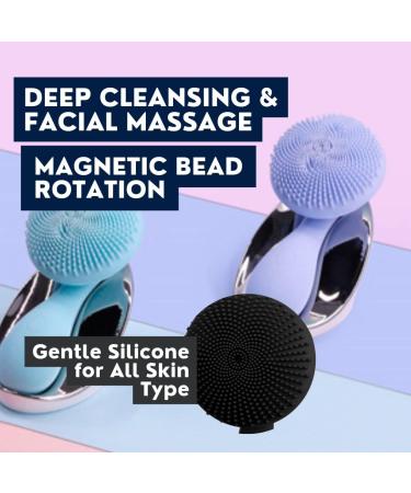 ZAQ Tara Sonic Vibrating Magnetic Beads Rechargeable Facial Cleansing Brush - Waterproof (Black) - Buy Online on GoSupps.com