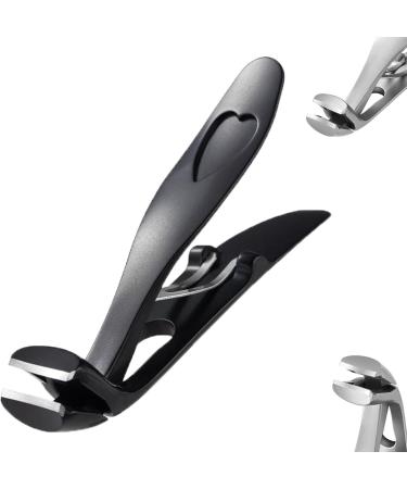 Nail Clippers Splashproof Nail Clippers | Extra Large Opening Stainless Steel Nail Clippers - Anti-Rust Nail Clipper with Extra Large Buzzer-Shaped Opening that Conforms to Shape D Black - Buy Online on GoSupps.com