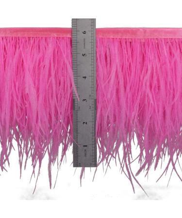 Ostrich Feather Fringe Trim Ribbon 2 Yards - Fluorescence Peach - 4-6inch Width - Sewing & Crafts Accessories - Buy Online on GoSupps.com