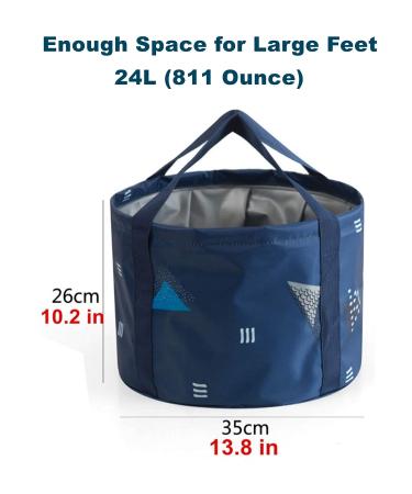 24L Foldable Feet Soaking Bath Tub | Portable Foot Soak Spa Basin for Camping | Dark Blue Collapsible Bucket (811 Ounce) - Buy Online on GoSupps.com