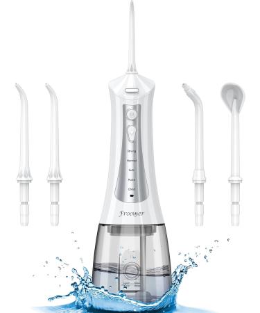 Cordless Water Flosser for Teeth - 300ML Rechargeable Oral Irrigator with 5 Modes - Travel Friendly Dental Flossing Cleaner (White - Buy Online on GoSupps.com