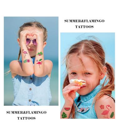 Flamingo Temporary Tattoos - Tropical Luau Party Stickers (10PCS) - Buy Online on GoSupps.com