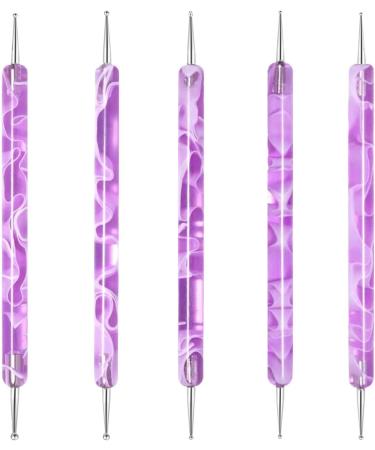 Double Sided Brush Nail Liner Brush - 5 Pieces Nail Liner Brush Dotting Pen | Double Sided Nail Dotting Drawing Tool Multifunctional Nail Brushes Nail Liner Brush Dotting Pen purple - Buy Online on GoSupps.com