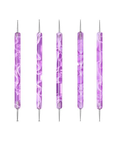 VENCENTE Double Ended Brushes | Nail Liner Brush Dotting Pen | Double Ended Multifunctional Nail Brushes Miniature Painting Brushes Nail Liner Brush Dotting Pen Purple