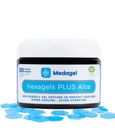 Medagel Hexagels Plus Aloe Vera Paraben Free Hydrogel Pads, Blister Prevention, Protection & Treatment, Instant Cooling & Soothing Relief of Skin Irritations, 200 Hexagon Pads (Paraben Free Formula)