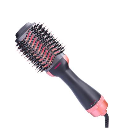Hair Dryer Brush 4-in-1 Styling Tool with ALCI Safety Plug Black Ceramic and Nylon
