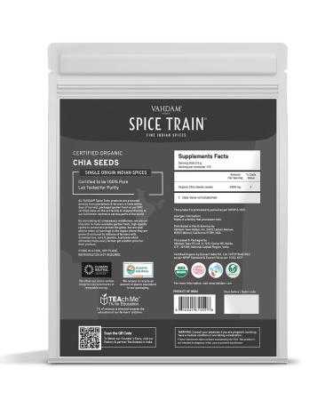 Organic Chia Seeds with Omega-3 (397g/14oz) - USDA Organic, Raw & Rich in Fibers | Ideal for Smoothies - Spice Train - Buy Online on GoSupps.com