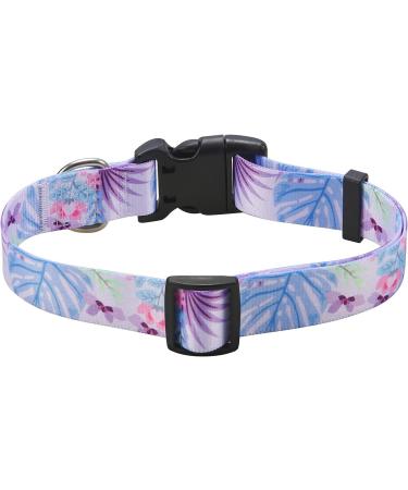 Mihqy Adjustable Dog Collar - Soft & Comfortable Bohemian Design for All Sizes | Monstera Flower Pattern (L: Neck 38-63 cm) - Buy Online on GoSupps.com
