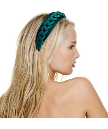 scicent Green Hairband Party Chain Embellished Hair Bands for Girls Wide Macaroon Headband Fashion Head Bands Non-Slip Headhoops for Prom Bridal Hair Accessories - 27509 - Buy Online on GoSupps.com