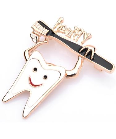 1 Piece Enamel Toothbrush Brooch Stylish Alloy Tooth Healthy Dentist Pin for Women - Buy Online on GoSupps.com