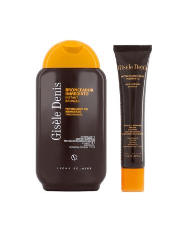 GIS LE DENIS - Pack Bronzage Solaire Bronzage Visage Imm diat 40 ml + Bronzage Imm diat 200 ml Acc l rateur de Bronzage Bronzage Solaire aux Extraits et Huiles Intensificateur et Sublimateur