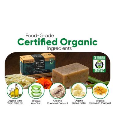 Certified Organic Eczema Soap - Unscented Oatmeal & Aloe - Ideal for Dermatitis Psoriasis Sensitive Skin - Safe for Adults & Children - Buy Online on GoSupps.com