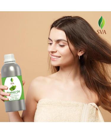 SVA Brahmi Oil 32 Fl Oz | 100% Natural Cold Pressed for Face Skin Hair Care & Massage - Premium Carrier Oil - Buy Online on GoSupps.com
