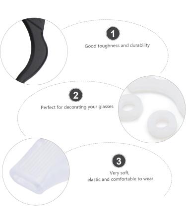 Gleavi 32PC Anti-Slip Glasses Frame Covers | Soft Silicone Replacement Tips & Ear Hooks - White 6x5cm - Buy Online on GoSupps.com