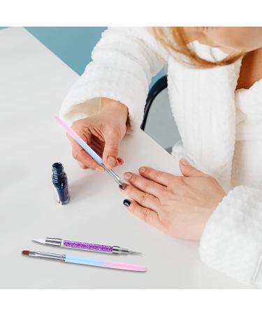 3pcs Manicure Clean up Brush Set - Round Point Drill Pen, Angle Tip Silicone Drawing Tools - Nail Design Painting Kit - Buy Online on GoSupps.com