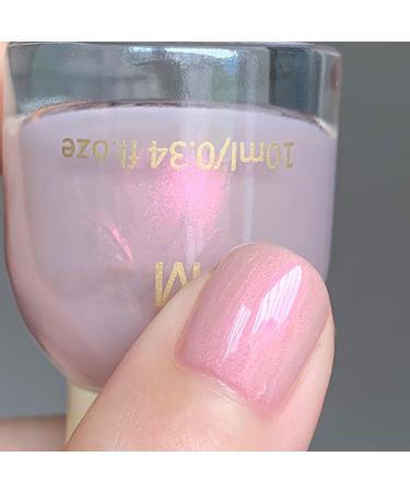 Pink Holographic Glitter Nail Polish Air Dry Reflective Gel Nail Polish Bright Pink Neon Polish Color Light Pastel Pink Quick Dry Sparkly Polish for Women Girls 10ML