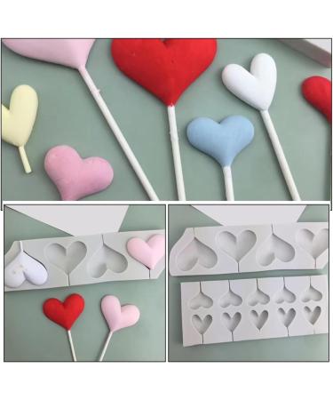 Alipis 2pcs Heart Shaped Silicone Mold Heart Lollipop Candy Molds Silicone Chocolate Molds Hard Candy Sucker Mold Heart Lollipop Molds Decor Clay Kitchen Supplies Silica Gel White Jelly - Buy Online on GoSupps.com
