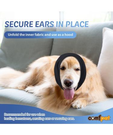 Comfpet Soothing Ear Protection for Dogs & Cats | XL Black Winter Hat for Earmematomas & Ear Care - Buy Online on GoSupps.com