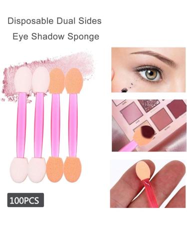 BEANPRECOY 100 Pcs Eyeshadow Brushes Double-Ended Sponge Eyeshadow Applicators Disposable Eyeshadow Brush Eye Makeup Applicators (Pink) - Buy Online on GoSupps.com