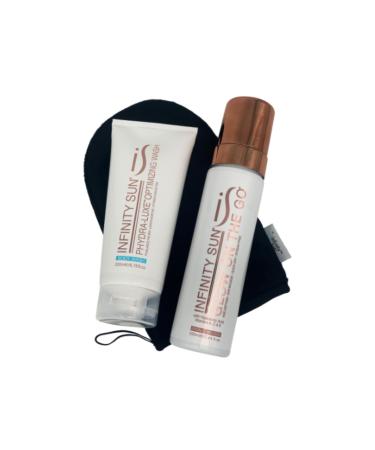 Infinity Sun New Glow Pure Box Sunless Tanning Glow on the Go Mousse for a Long Lasting Tan 3 Piece Kit