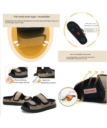LEEWEE Wide Width Open Toe House Slippers for Conditions like Hammer Toe & Plantar Fasciitis - Black (Size 40) - Buy Online on GoSupps.com