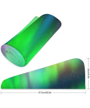 Green Aurora Microfiber Hair Towel Wrap for Women | Super Absorbent Hair Turban 10x26 Inch - Buy Online on GoSupps.com