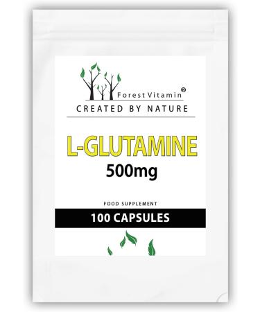 Forest Vitamin L-Glutamine 500mg - 100 Capsules | Boost Immunity & Health | Premium Amino Acids Supplement - Buy Online on GoSupps.com