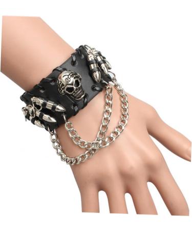PACKOVE 2pcs Fashion Bracelet Punk Bracelet Punk Wristband Vintage Ornaments Wristbands Bracelets Rock Punk Wide Strap Wrist Bands Bracelets Personality Bracelets Skull Accessories - Buy Online on GoSupps.com