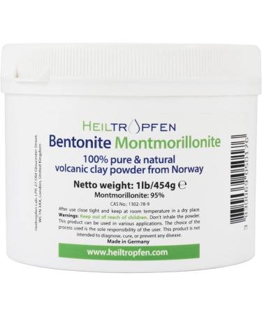 Bentonite Montmorillonite powder | 1 Pound - 454 g | ULTRA FINE | Montmorillonite content 95% | Natural Mineral Dust | Heiltropfen  - Buy Online on GoSupps.com