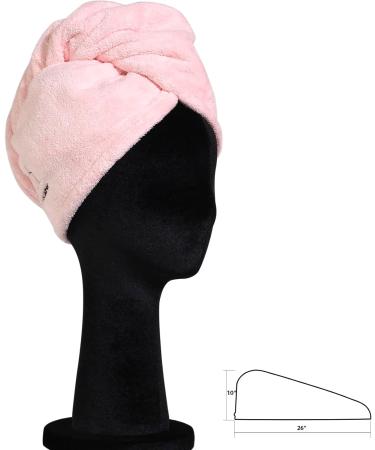 ICANdOIT Microfiber Hair Towel and Cap 2 Pack - Quick Drying Hair Turban for Women and Kids - Lightpink - Buy Online on GoSupps.com