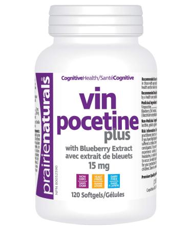 Prairie Naturals Vinpocetine with Blueberry Softgel - 120 Count Blueberry 120 count (Pack of 1)