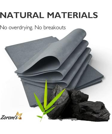 Natural Bamboo Charcoal Oil Blotting Sheets for Oily Skin - 3pk/300 Makeup-Friendly Sheets - 25% Larger Size - Easy Grab Dispenser - 3 Pack - Buy Online on GoSupps.com