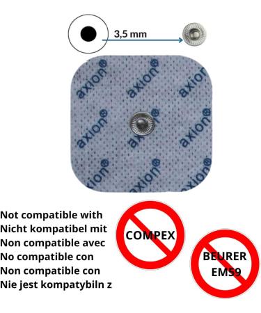12 Set Electrodes 10x5 cm for TENS & EMS Devices | Reusable Adhesive Pads | Compatible with Sanitas SEM 40.41 & Beurer EM 40.41 | Cert. Medical Device Axion - Buy Online on GoSupps.com
