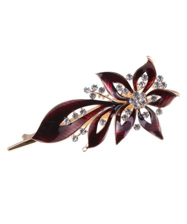 Ipetboom Banana Hair Clips Rhinestone French Hair Clips Alloy Hair Hairpin Vintage Barrettes Flower Crystal Hair Clips Flower Hair Barrettes Metal Hair Clips Korean Version Spring Clip