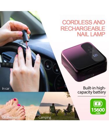 Buy Praying Wireless LED Nail Lamp Portable Gel-UV Nail Dryer with 4 Timer Settings & LCD Display | Professional Purplish Red Nail Lamp for Home & Salon Use - Buy Online on GoSupps.com
