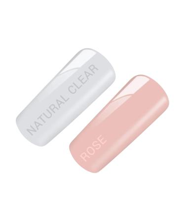 Poly Acrylic Gel Tube Set - Clear & Rose (2 x 30g) | Premium Nail Art Supplies - International Shipping Available - Buy Online on GoSupps.com