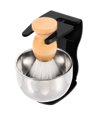 Beatifufu 1 set of wet shave tool set Razor brush set for men foaming facial cleaning set Salvation foam brush Razor brush with Halter Bartbrush care supplies wood man for men