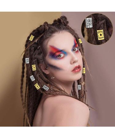 Huayue 200 Pcs Dreadlocks Pearl Metal Hair Cuffs & Clips - Vintage Braid Jewelry in Gold & Silver - Buy Online on GoSupps.com