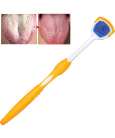 10pcs Tongue Coating Cleaner Brush - Ergonomic Silicone Tongue Scraper for Fresh Breath & Plaque Removal (Yellow) - International Shipping - Buy Online on GoSupps.com
