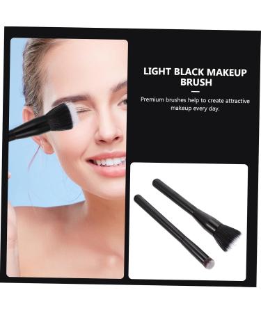 PLAFOPE 2 Pcs Highlight Brush Makeup Brush Cream Blush Brush Eyeliner Brush Flat Blush Brush Wooden Handle - Buy Online on GoSupps.com