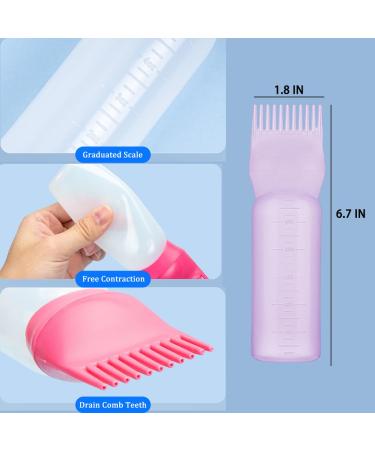 TULOBI 2PC Root Comb Applicator Bottle - 6oz Hair Dye & Scalp Treatment - Purple Hair Coloring Tool with Graduated Scale - Buy Online on GoSupps.com