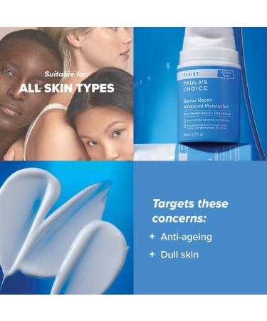 Paula's Choice RESIST Barrier Repair Advanced Moisturiser - Anti-Ageing Night Cream Hydrates & Soothes - for Firmer-Looking Skin - with Ceramides - All Skin Types - 50 ml - Buy Online on GoSupps.com