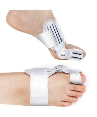 Bunion Corrector for Women and Men, Hallux Valgus Big Toe Separators Straightener, Orthopedic Bunion Relief with Hammer Toe Splint Pad (White)