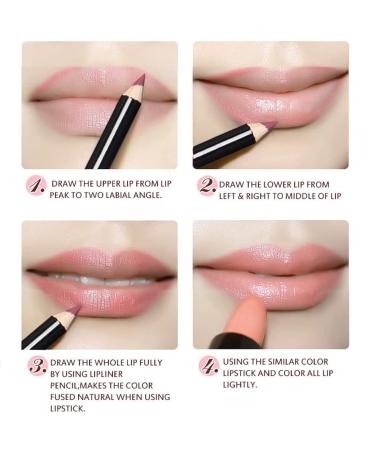 QiBest Waterproof 12 Colors Lip Liner Lipstick Pen - Genuine Makeup for Natural Look - Easy to Mix and Match - Fashion Black Rod Design - Buy Online on GoSupps.com